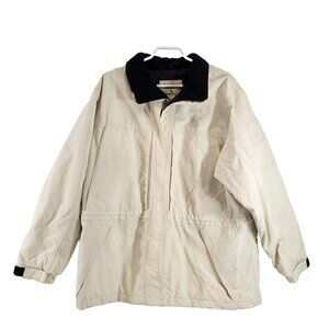 Eddie Bauer Lined Jacket Womens XL Beige Thinsulate Lite Loft 31" Length Used